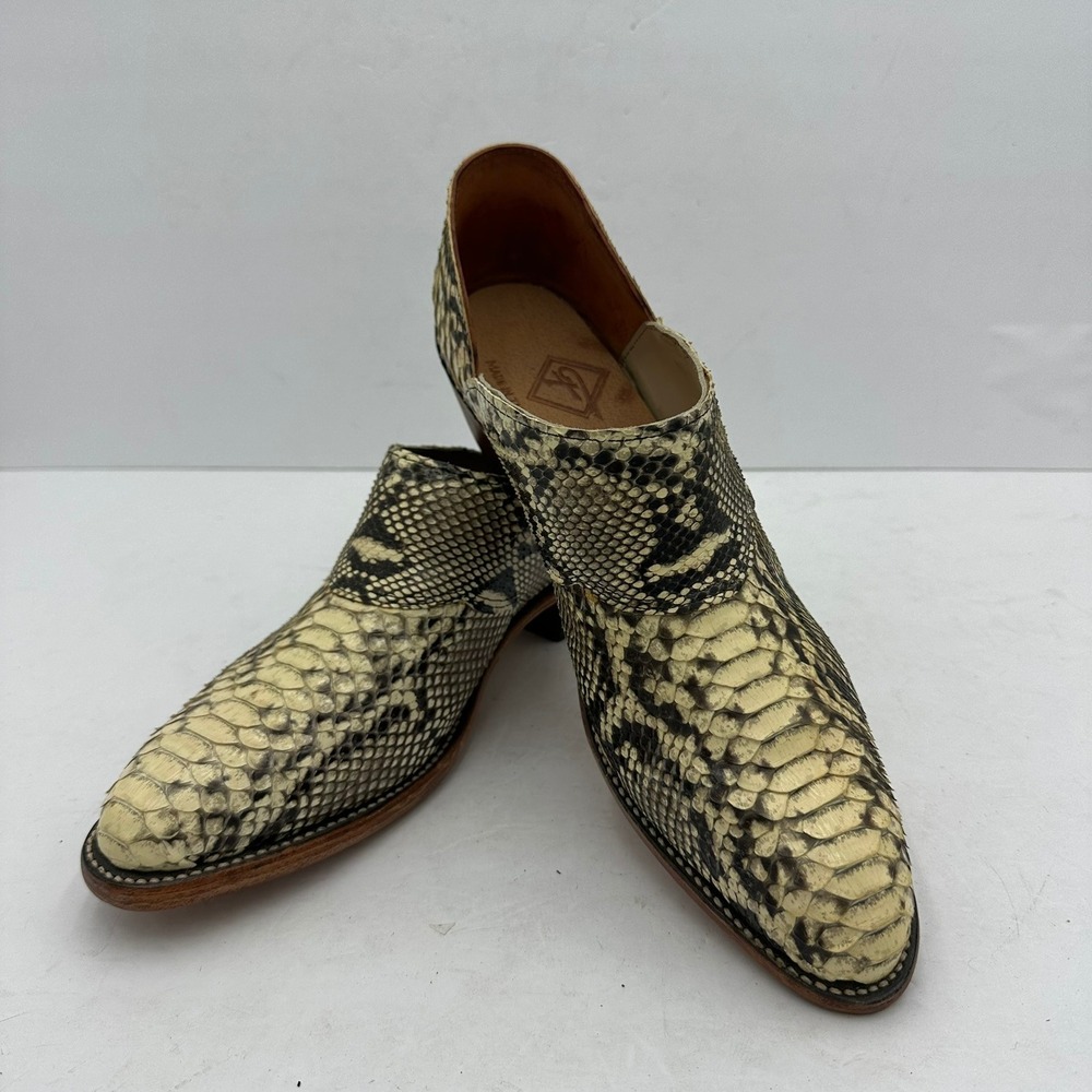 Fenoglio Womens Snakeskin Western Shoe Boots Size 10 C Exotic Cowgirl Boho Indie